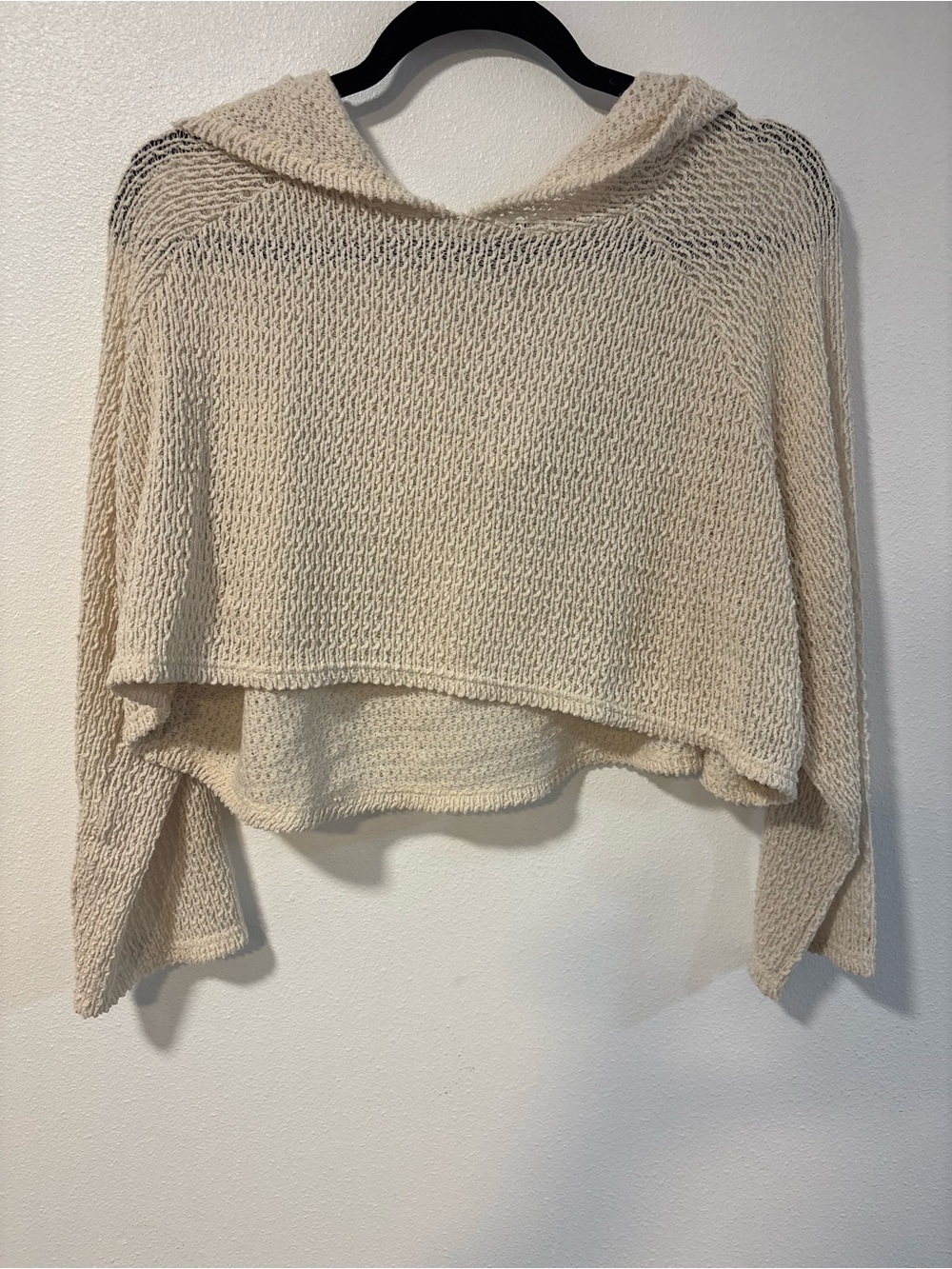 Forever 21 Cream Off-the-Shoulder Cropped Knit Sweater